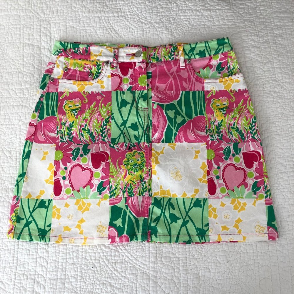 Lilly Pulitzer Denim Patchwork Skirt